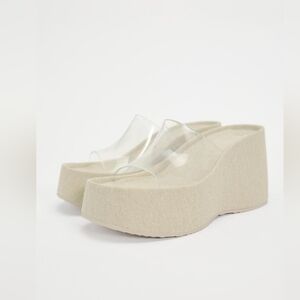 Zara Vinyl Wedge Sandals NWT